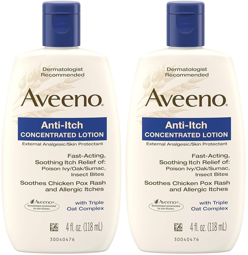 Aveeno, Anti-Ich Концентриран лосион, 4 fl oz- опаковка по 2