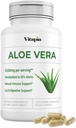 Organic Aloe Vera kapsułki 20% Aloins Supplement - Pure Inner Leaf Gel Concentrat - Digestive, Gut Health, Skóra, Immune Support - 120 Count - Non-GMO, Gluten- Free, Wegan