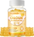 Calcium Magnesium Zink-Gummien mit Vitamin D3 & K2 - Hohe Potenz verbesserte Absorption -60 Orangen-Gummien entflammt