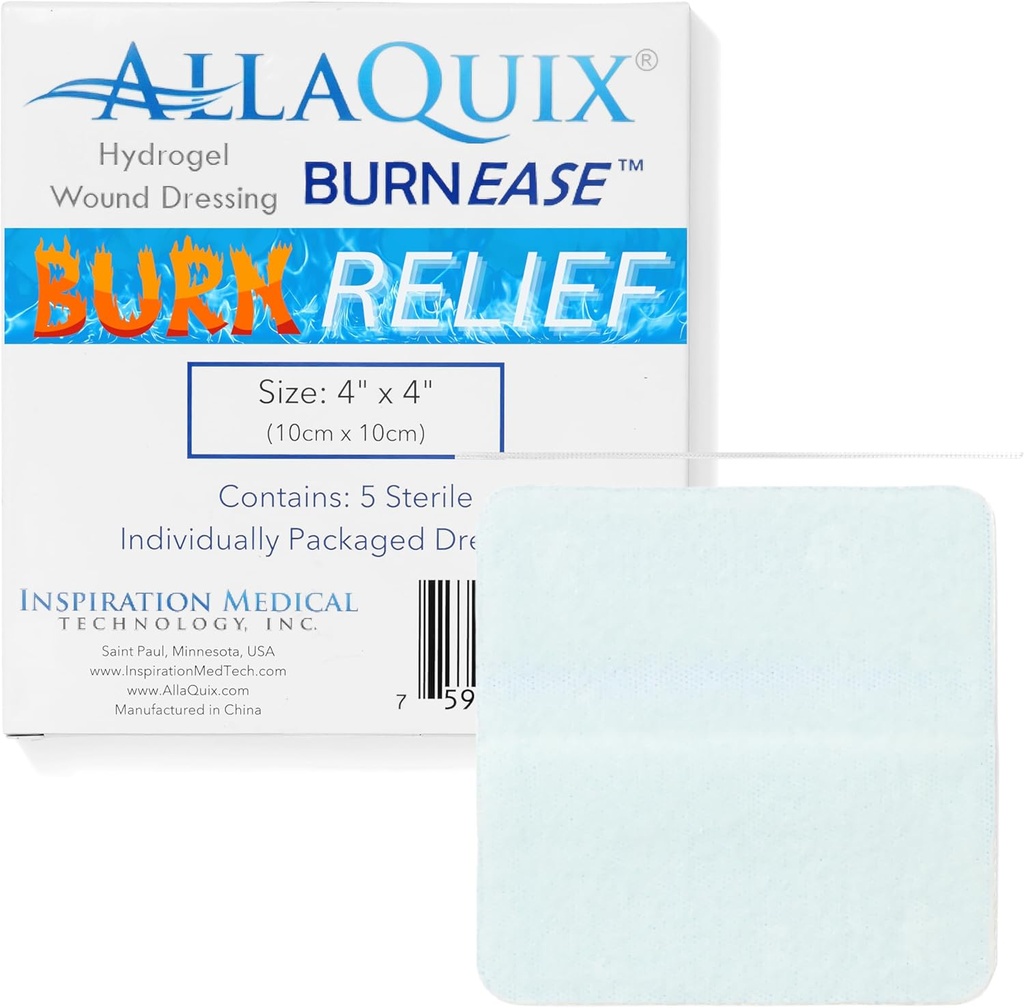 BurnEaseTM Hydrogel Burn Oblačila AllaQuix – XL 4" Sterilne palice (Box of 5) 