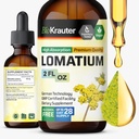 BIO KRAUTER Lomatium Root Tinkture - Veganska dihalna podpora dodatek - Lomatium Dissektum Tekoči ekstrakt - Alkohol & Sugar Free - 2 Fl.Oz.