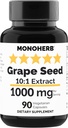 MONOHERB Grape Seed Extract 1000 mg - 90 Vegetarian Capsules