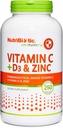 NutriBiotic - Vitamin C + Vitamin D3 & Zinc, 250 Capsules 12.4; Mampu, Comprehensive Imune Dukungan Imune; Escult & Antioksidant Daily Supplemen 124; Gluten & GMO Bebas