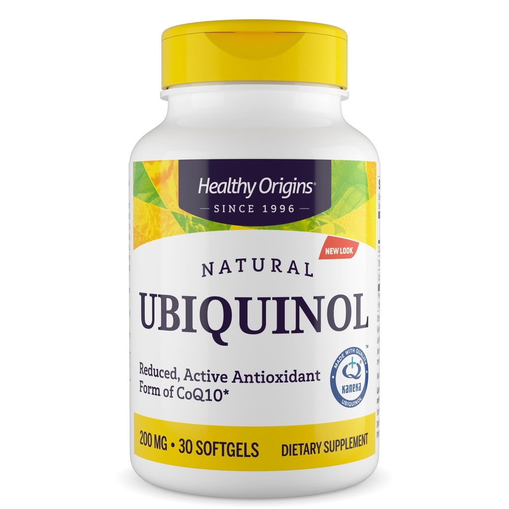 Healthy Origins Ubiquinol (Active Form of CoQ10), 200 mg - Ubiquinol Supplements for Heart Health & Antioxidant Support - Gluten-Free & Non-GMO Supplement - 30 Softgels