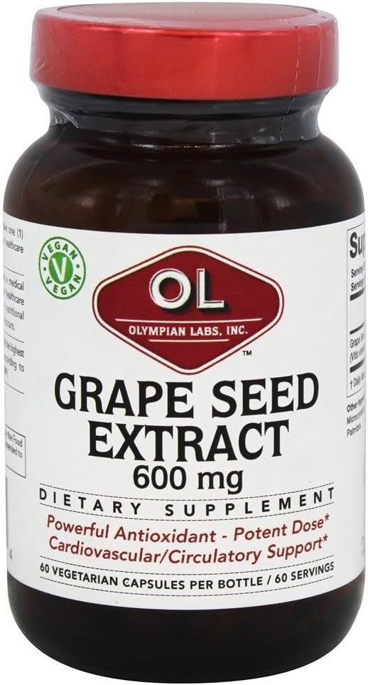 Olympian Labs Grape Seed Extract 600mg, tukee sydän- ja immuuniterveyttä, 60