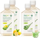 AloeCure Organic Aloe Vera Juice - 4 botila lagin paketea - Lemon & Natural Flavor, 4x500ml