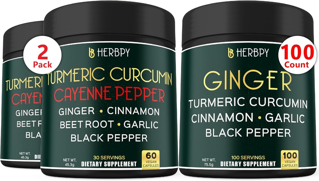 Bundle 7in1 Turmeric Curcumin Suplemento &amp; 5in1 Ginger Suplemento