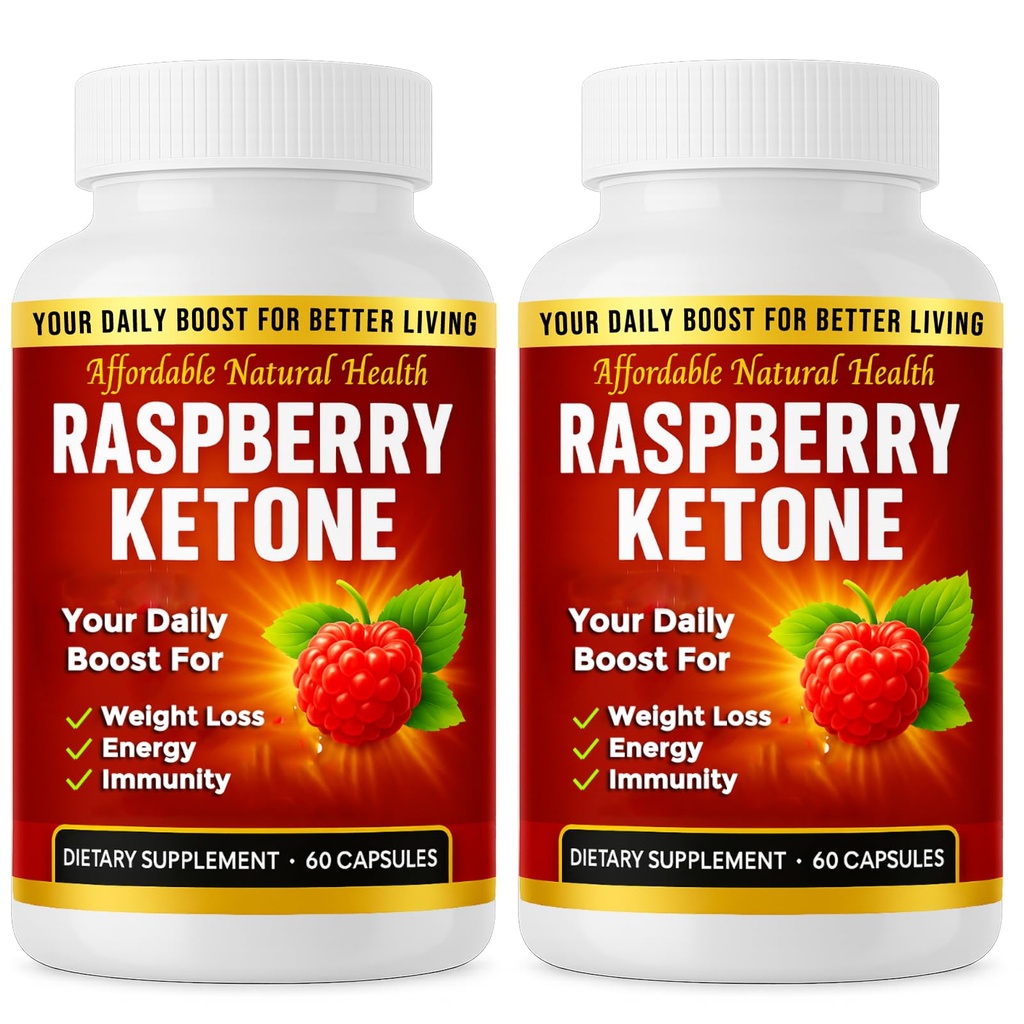 Raspberry Ketone Capsules, All-Natural Formula, May Support Active Healthy Lifestyle, 1000 mg Supplement, 120 Capsules (Non Vegan), 4 Month Supply, Vegan Raspberry Ketone, Non GMO