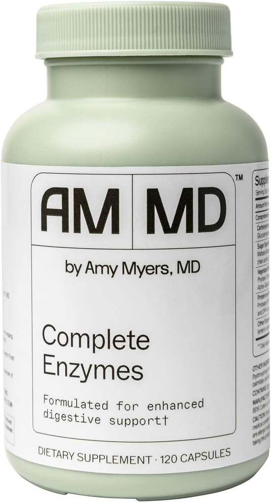 Amy Myers MD Complete Enzymes - Gut Care & Digestive Health Support 보충교재 - 매일 건강한 미생물 지원 영양 보충교재 - 120의 캡슐