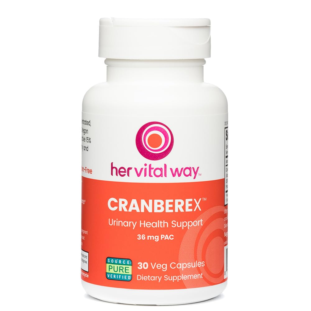 Cranberex - Cranberry Pills for Women and Men - Cranberry Supplement with 36mg PAC - Cranberry Extract Capsules for Urinary Tract Health and Kidney Care - 30 Veg Capsules