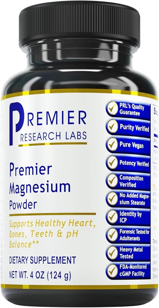 Premier Research Labs Magnezu Proszek - Magnezu Lactate Supplement, Magnezu Proszek dla Sleep & Health, 400 mg per serving, dla mężczyzn i kobiet - 4 oz