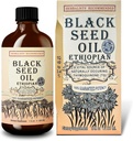 Black Seed Oil 8 oz - Cold Pressed Ethiopian Black Cumin Nigella Sativa, 3X Thymoquinone, 100% Pure & Organic Liquid in Glass Bottle - soporta inmune, cabelo e saúde da pel