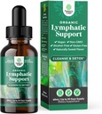 Certified Organic Lymphatic Dreanage Drops - Herbal Lymphatic Cleanse and Immune Supplement with Echinacea Goldenseal & Red Clover Extract - Vegan Non GMO Alcohol and Sugar Free - 30 Servings