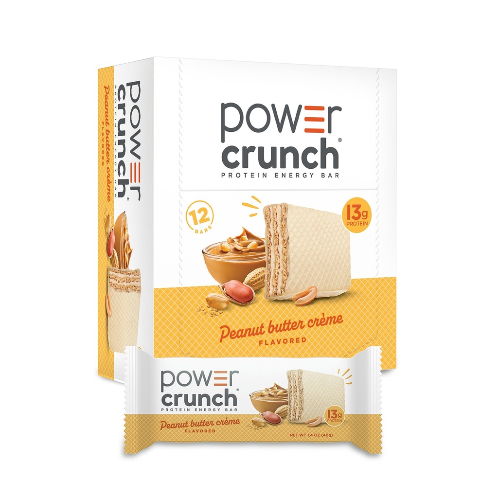 Power Crunch Protein Energy Wafer Bars, Peanut Butter Creme, 1.4 Ounce (12 Count)