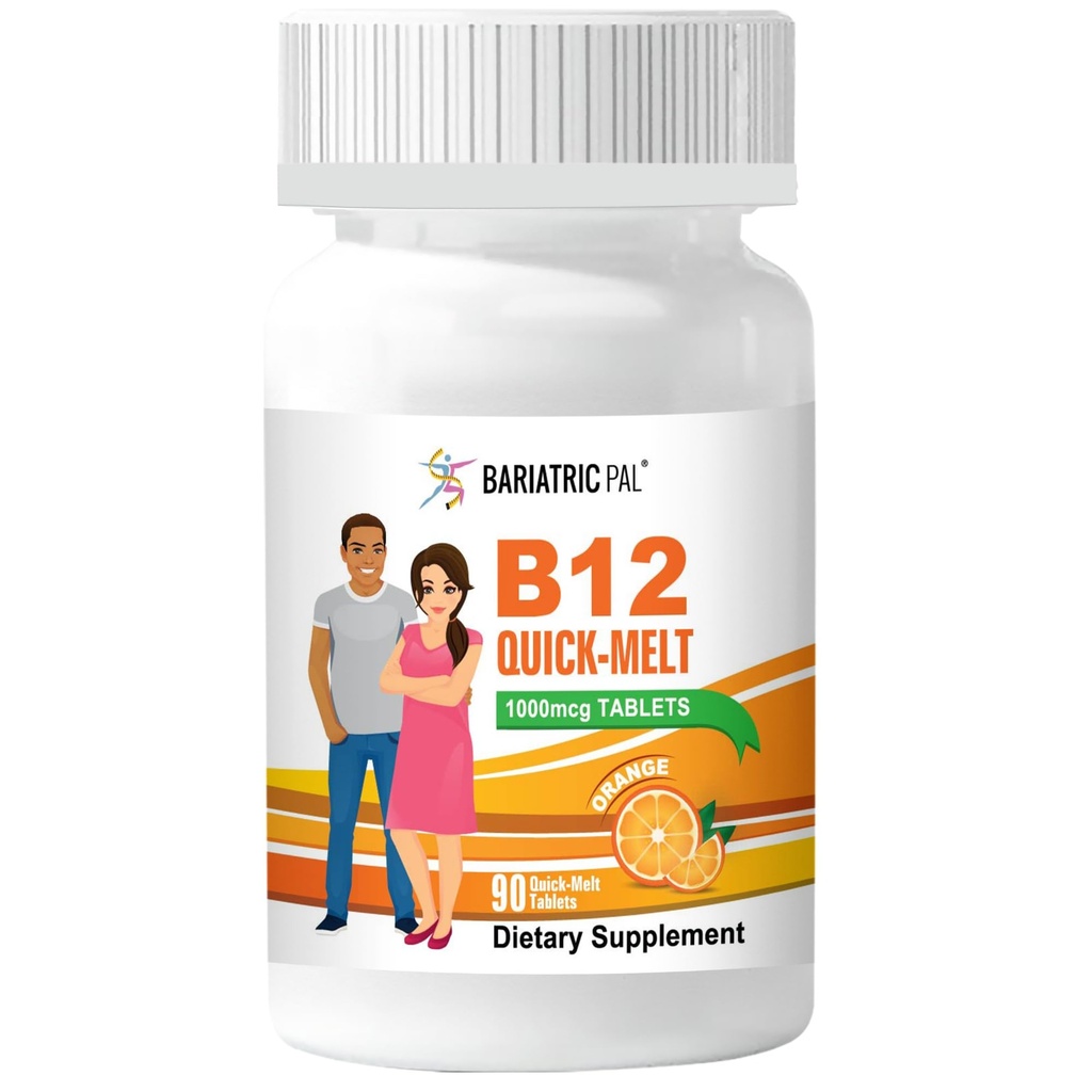BariatricPal 1,000mcg B12 Sugar-Free Quick Melts (90 Count) - Orange