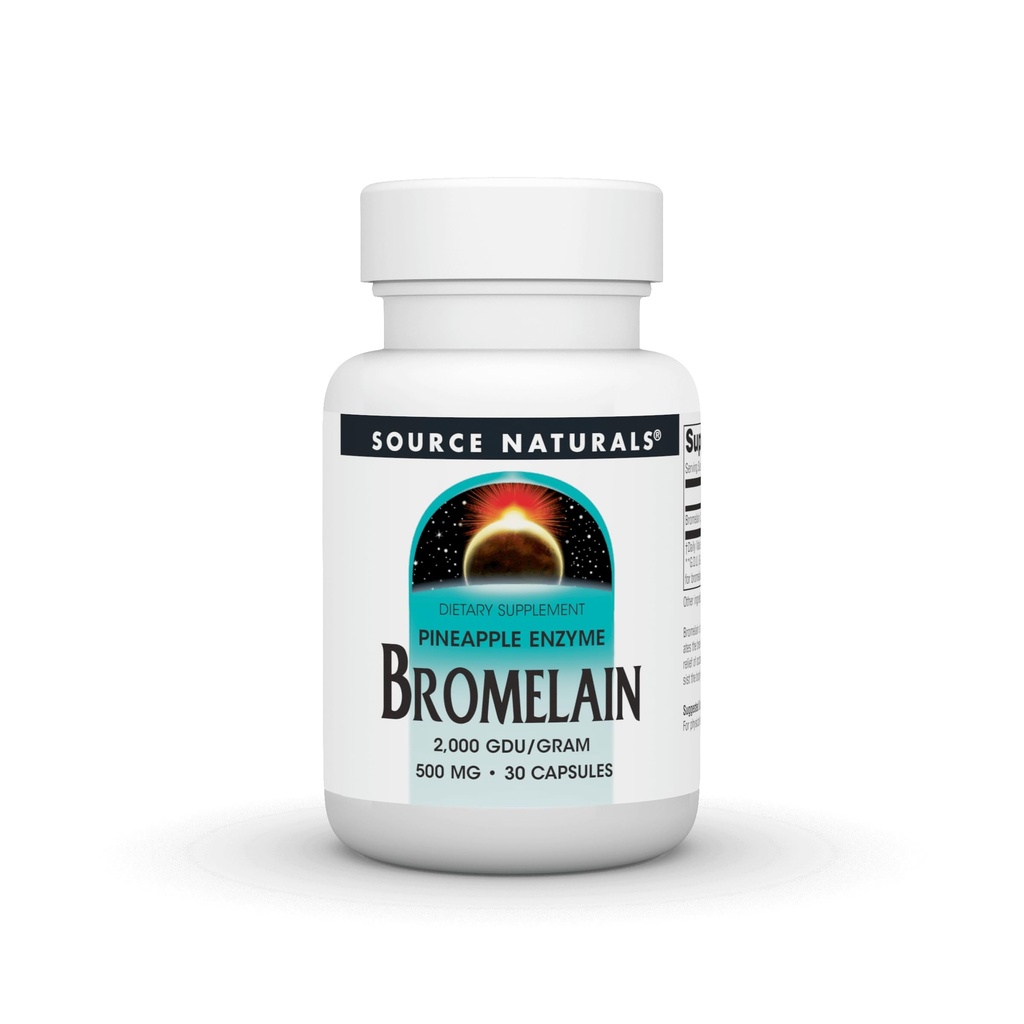 Source Naturals Pineapple Enzyme Bromelain - 2,000 GDU/GRAM - 500mg - 30 Capsules