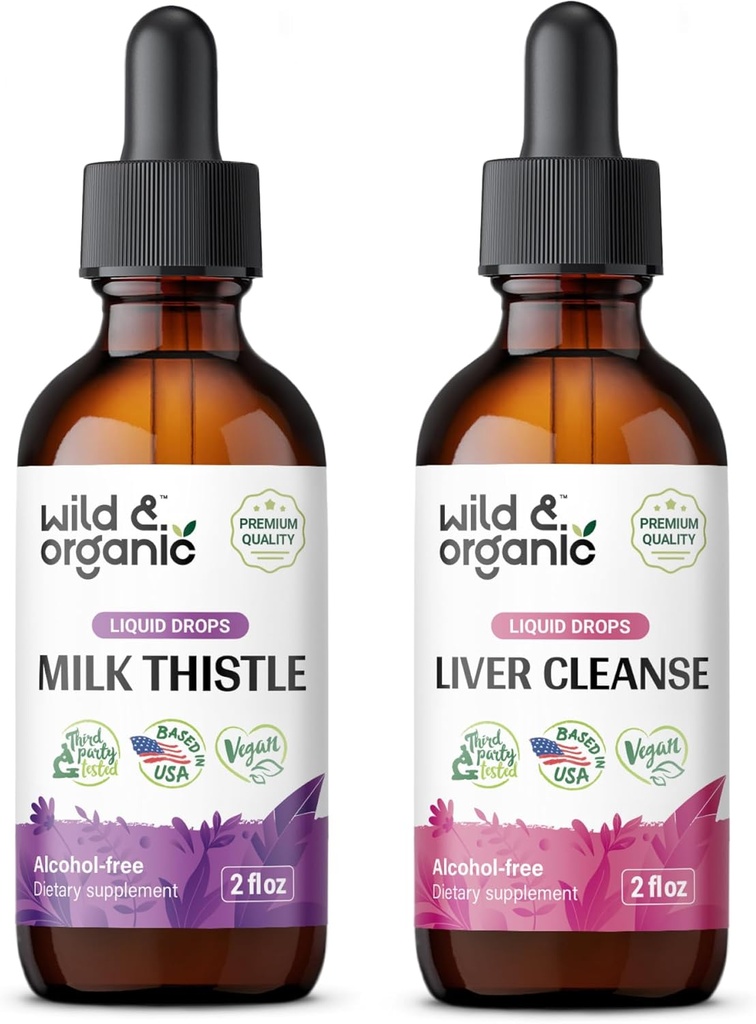 Wild & Organic Milm Thitle Tinture 2 foot & Foot & Bluese Tincture 2 flooz