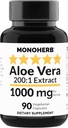 MONOHERB Aloe Vera 1000 mg - 200x Extrakt - 90 Kapseln