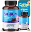 Safran mit Ashwagandha, Ginseng, L-Theanin, Entspannung, Restore - USA Made & Tested (150-day Supply (Pack von 1))