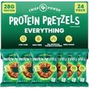 Crisp Power Protein Pretzels, Alt, High Protein Vegan Keto Snack, 28 G Plant Basert Protein, Lav carb Crunchy Pretzel Snacks, Sukkerfri, Ingen frøoljer, 1,75 oz poser, 24 Pack