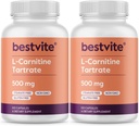BestVICKL-Carnitin Tartrate 500mg ต่อ Capsule (240 Capsules) (2020x2) - No Stearates - Not GMO - Glute Free.