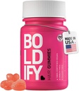 Boldify Hair Growth Gummies - Sugar-Free Biotin Gummies - Fast-Active Vegan Vitaminen voor de huid, nagels, en het haar - 5000mcg Biotine/Serven, 30-Day Supply - Natuurlijke aardbeien smaak