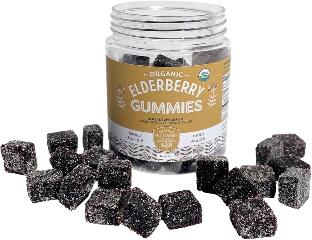 Gummies – Delicioso, sem glúten, Gelatin-Free Herbal Supplement com Potent Imune Benefícios Feitos apenas de ingredientes orgânicos em pequenas baterias nos EUA - 7 onças