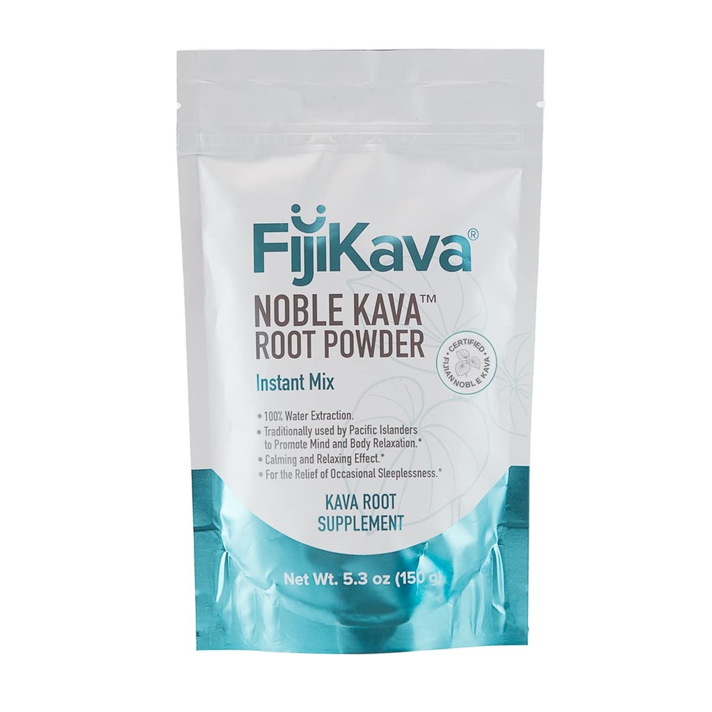 FijiKava Instant Kava Kava Powder 150g – Premium Kava Root Powder with High Kavalactone Content – Natural Relaxation Aid for Calmness, Stress Relief, and Sleep Support – Easy-to-Mix