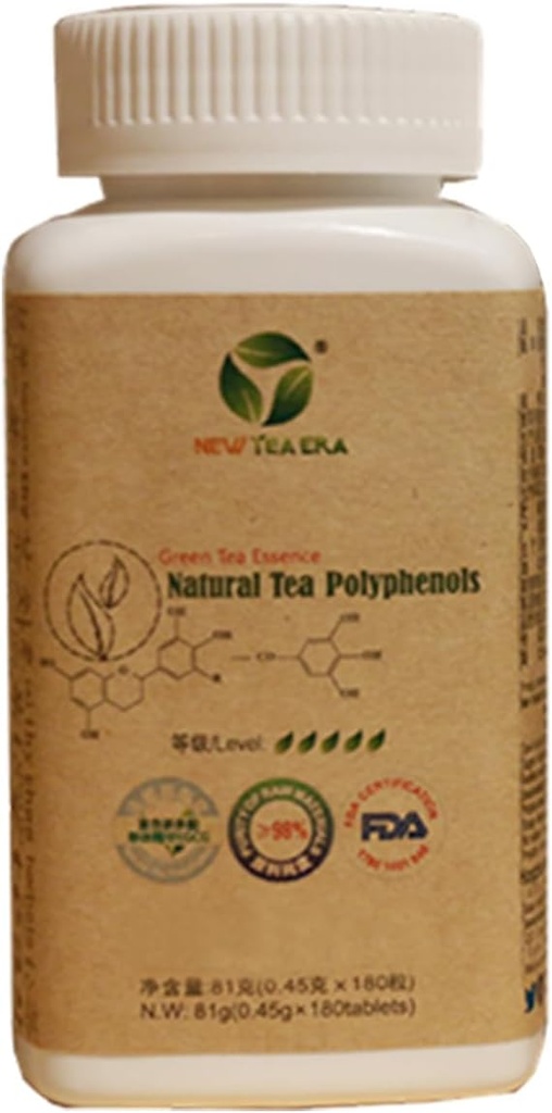 Green Tea Extract 98%, Tea polyphenols Tablets,Antioxidant and Immune Support,Single Bottle 180 Tablets
