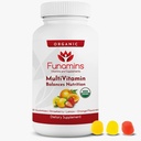 Multivitamines Gummy bio, mélange de 11 nutriments essentiels, pour les enfants et les adultes, Vegan, 60 comte; Fraise assorties, citron, arômes d'orange