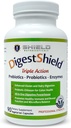 DigestShield® Probiótico e Prebiótico Suplemento + Enzimas Digestivas, Bata o Bloat, Digest Dairy Seguramente, Gluten e Alimentos Processados, Reduzir a Absorção de Gordura com Chitosan, 90-fornecimento de refeições