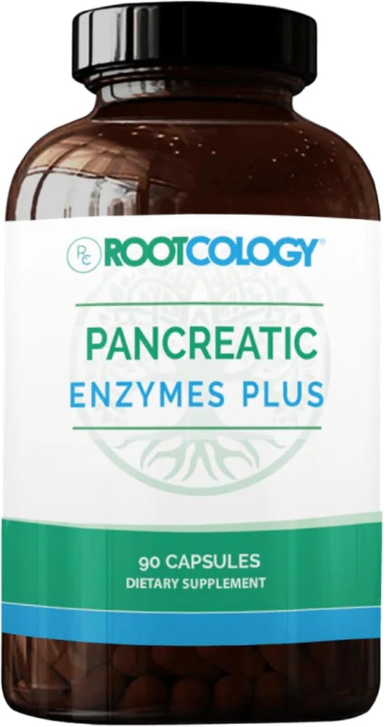 Rootcology: Dr. Izabella Wentz Wentz, 124; Pancreatic Enzimes Plus dr. 124; Enteric Coated Lipase, Protease & Amylase Blend with Bromelain, 124; 90 Capsules