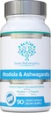 Rhodiola & Ashwagandha z L-Theanine - Nagrade Winning Ashwagandha KSM-66 600mg & 1500mg Rhodiola (3% Rosavins - 1% Salidrozides) celoten koren ekvivalent- adaptogeni combo- Brez umetnih polnil