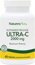 NaturesPlus Ultra-C 2000 mg - 60 tabletas - Vitamina C con Rose Hips - Apoio inmune e antioxidante - Vegetariano, Gluten gratis - 60 servizos