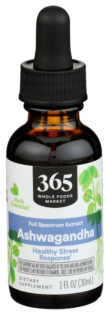 365 by Whole Foods Market, Ashwagandha Full Spectrum Extract, Healthy Stress Response, 1 Fl Oz