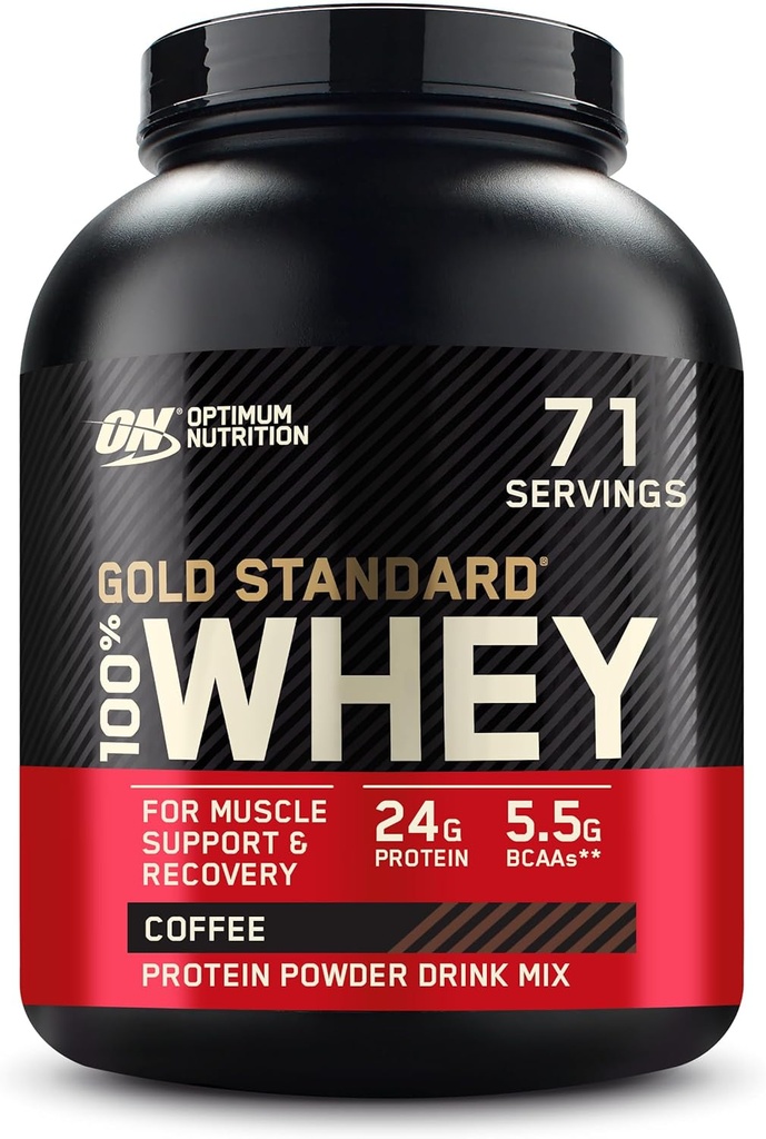 Optimum Nutrition Gold Standard 100% Whey Protein v prahu, kava, 5 Pound (Packaging May Vary)