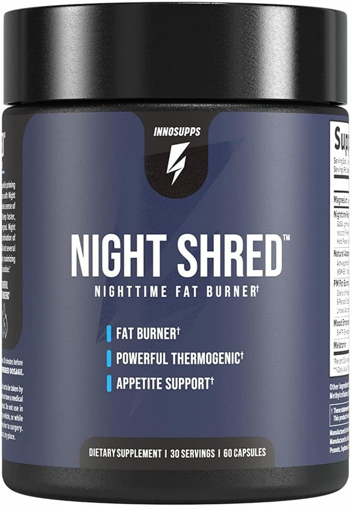 Malam Shred Fat Burner dan Natural Sleep Dukung 174; Ashwaganda, 5- HTP, CLA, Melonatin14; Appetite Suppresant 124; Weight Los Dues Duit Duit (60 Vegetarian Capsules)