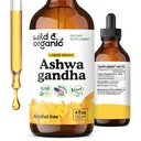 Wild & Organic Ashwagandha Drops - Mood Support & Positive Energy - 500 mg Ashwagandha for Women & Men - Add to Tea Liquid Extract for Relaxation - Non-GMO, Sugar & Alcohol-Free Tincture - 4 fl oz