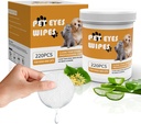 Senlong Eyes Wipes for Dogs - Gently Remove Tear Stain - limpador de ollos de can, Eye Debris, Discharge, Mucus Secretions - eliminador de manchas de can e gato limpa - 220pcs, branco