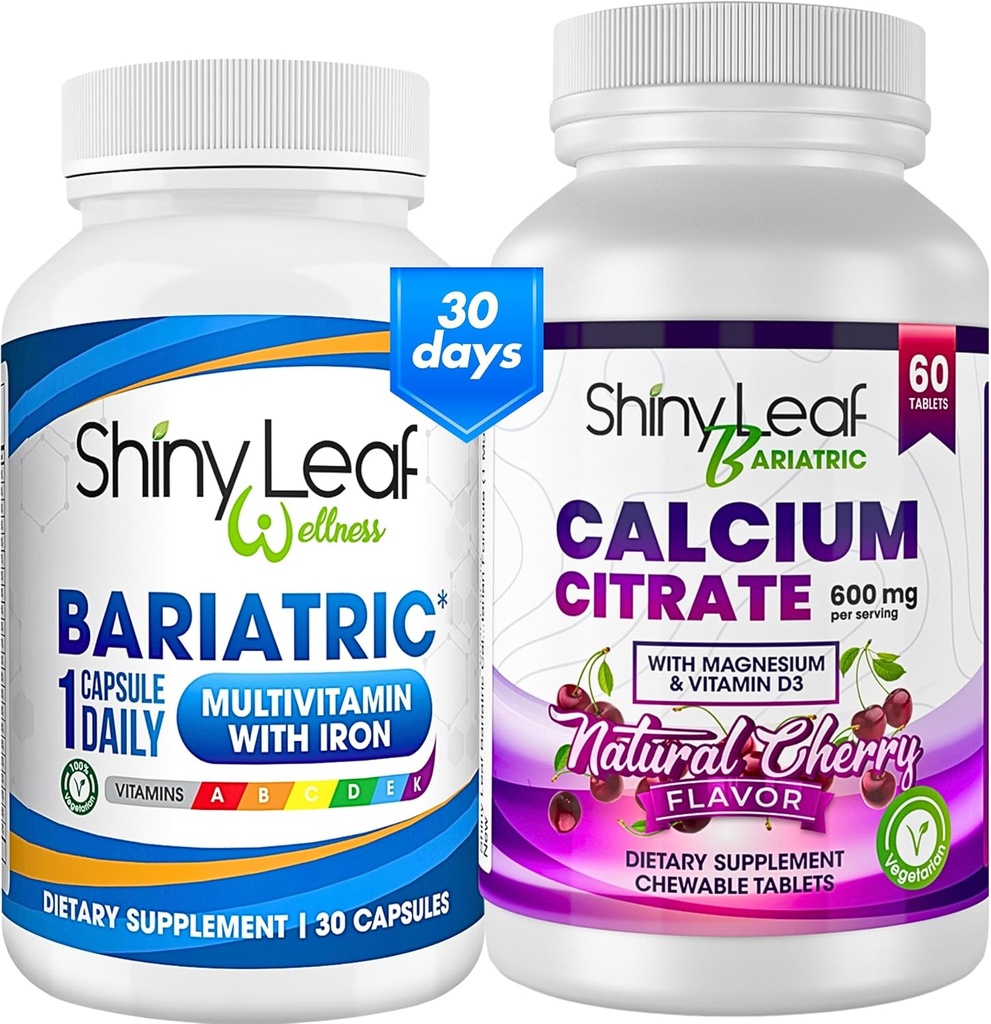 Bariatrický multivitamín s raz denne Železo a Cherry Chewable Calcium Citrate for Post Bariatrická chirurgia vrátane žalúdočného bypassu a rukáva (1 mesiac)