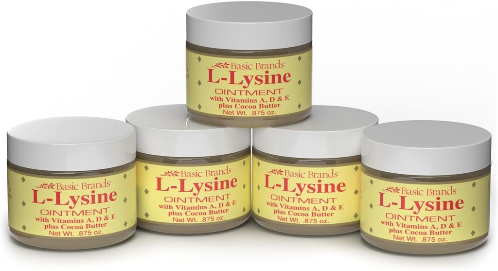 Orgânico básico L-Lysine Pomada 0,87 oz (Pacote de 5)