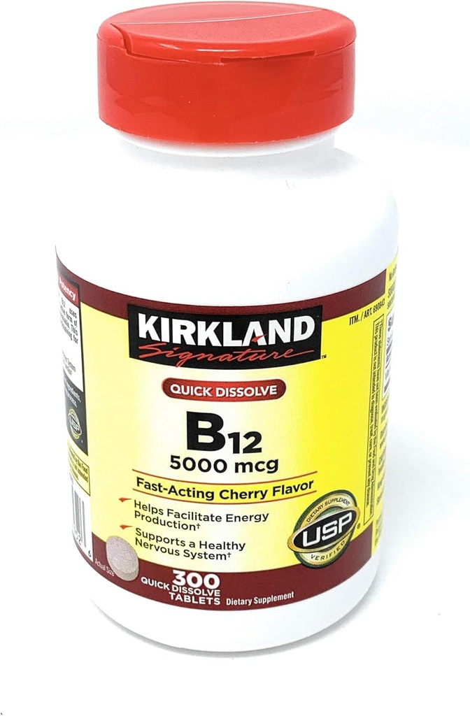 Kirkland podpis hitro raztopite B-12 5000 μg, 300 tablet