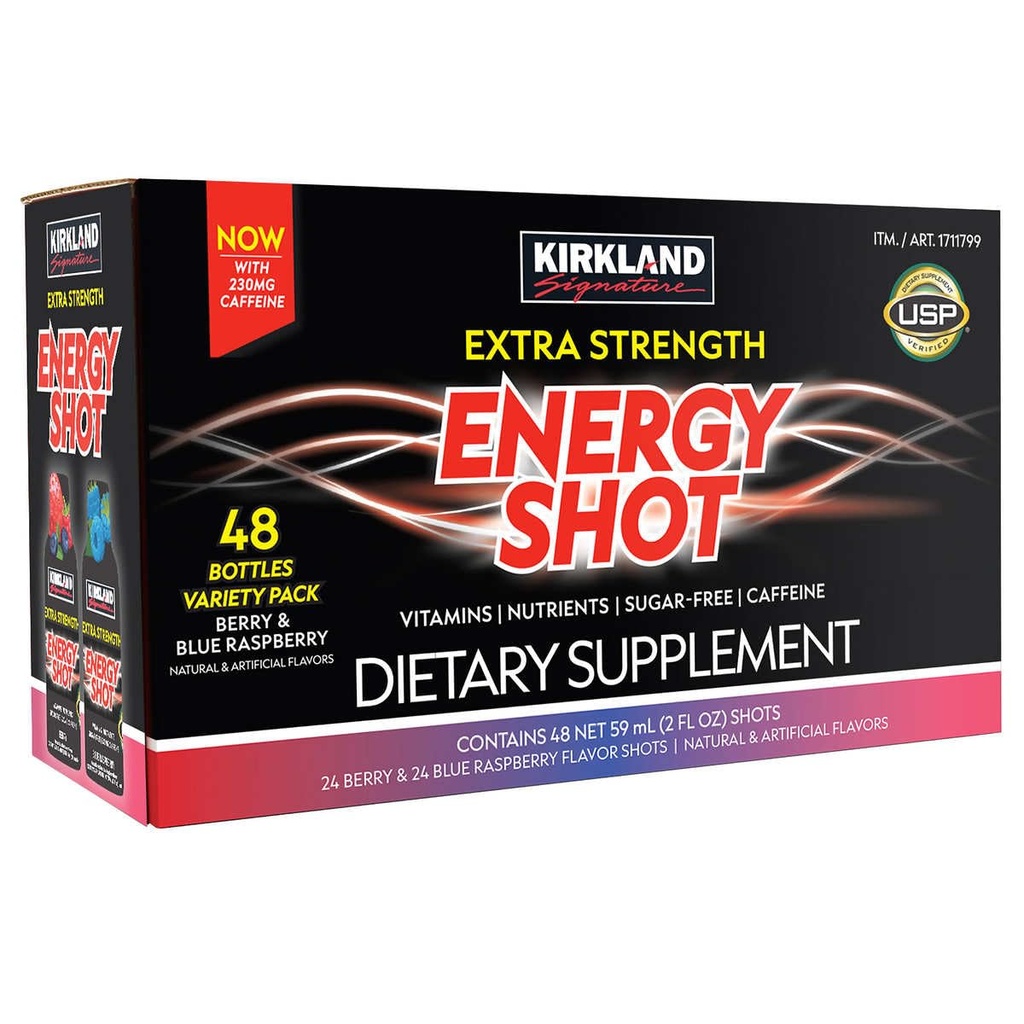 Kirkland Signature Extra Strength Energy Shot, Nahrungsergänzung: 48 Flaschen Vielfalt Pack von 2 Fl Oz
