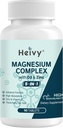 Magnesi complex de 2 paquets, Magnesi Glicite, Citerat, Matel, Oxide, Glucone amb Zinc i Vimina D3, Magnesi suplementari per en Muscle, Nerve, Cor Bone, Aid, 180 tetes