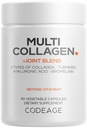 Codeage Multicolagen Protein + Joint Blend Supplement, Hyaluronic Acid, Hypromelain, Turmerica, Ginger, Boswellia, Astaxantin - Hydrolyzed Bovine Collagen - 5 Kolagen Typy - non- GMO - 90 Kapsule