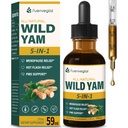 Wild Yam Root Extract Drops, Women's Supplement with Fenugreek & Motherwort Herb for Menopause Relief & PMS Support. Fenogreco y Ñame Salvaje para la Menopausia. 2oz