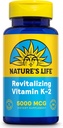 Vida da Natureza Revitalizante Vitamina K2 - Saúde Óssea, Artéria e Apoio à Saúde do Coração - Suplemento de vitamina K de alta potência como garantia de dia de vitamina K2 MK4-60, Lab verified - 60 Servings, 60 Tablets