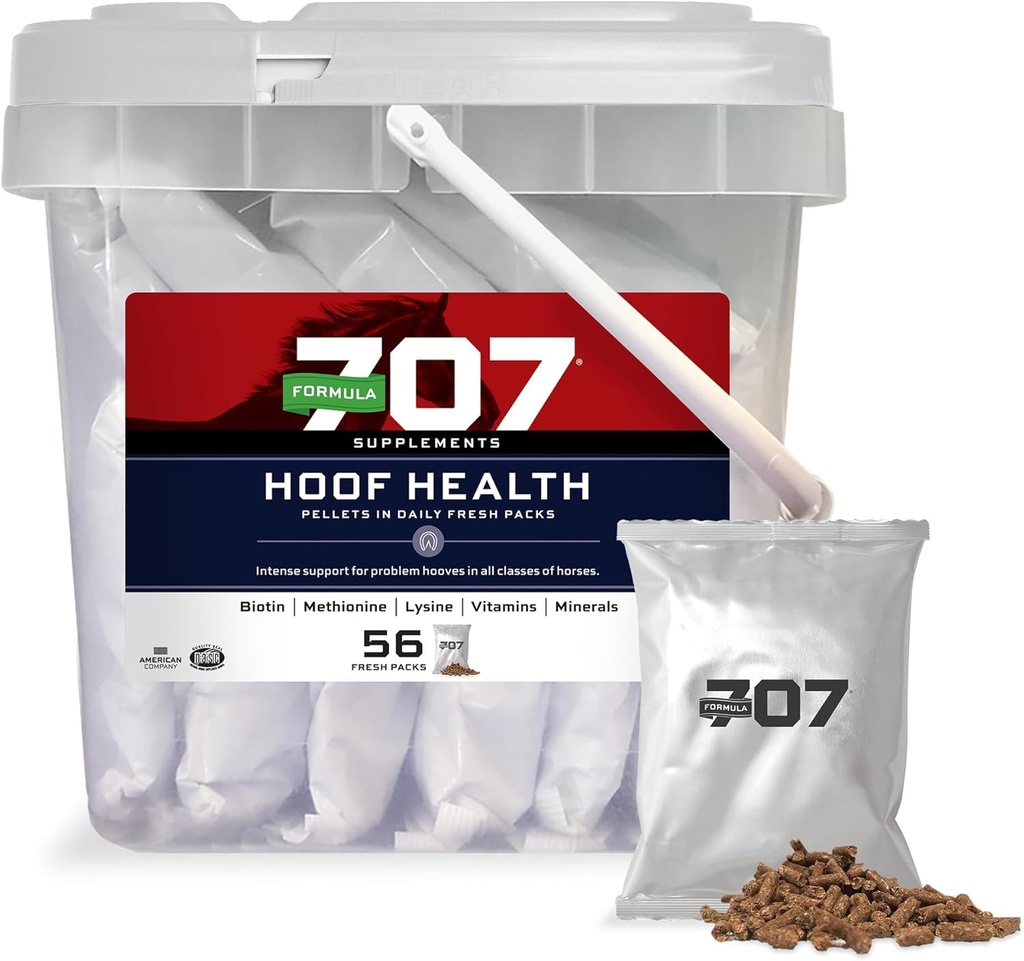 707 hoof Health Equine Supplement, Daily Fresh Packes, 56日供应 - Biotin, 氨基酸和矿物 改善和支持健康马蹄