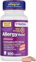 GenCare Alerģija Relief tabletes - Fexofenadine 180mg 24 h Non-Drowsy Alergy Medicine Antihistamīna, Salīdzināt Allegra 24 h Non Drowsy tabletes niezošas acis, Runny Deguna, Nātrene (100 grāfs)